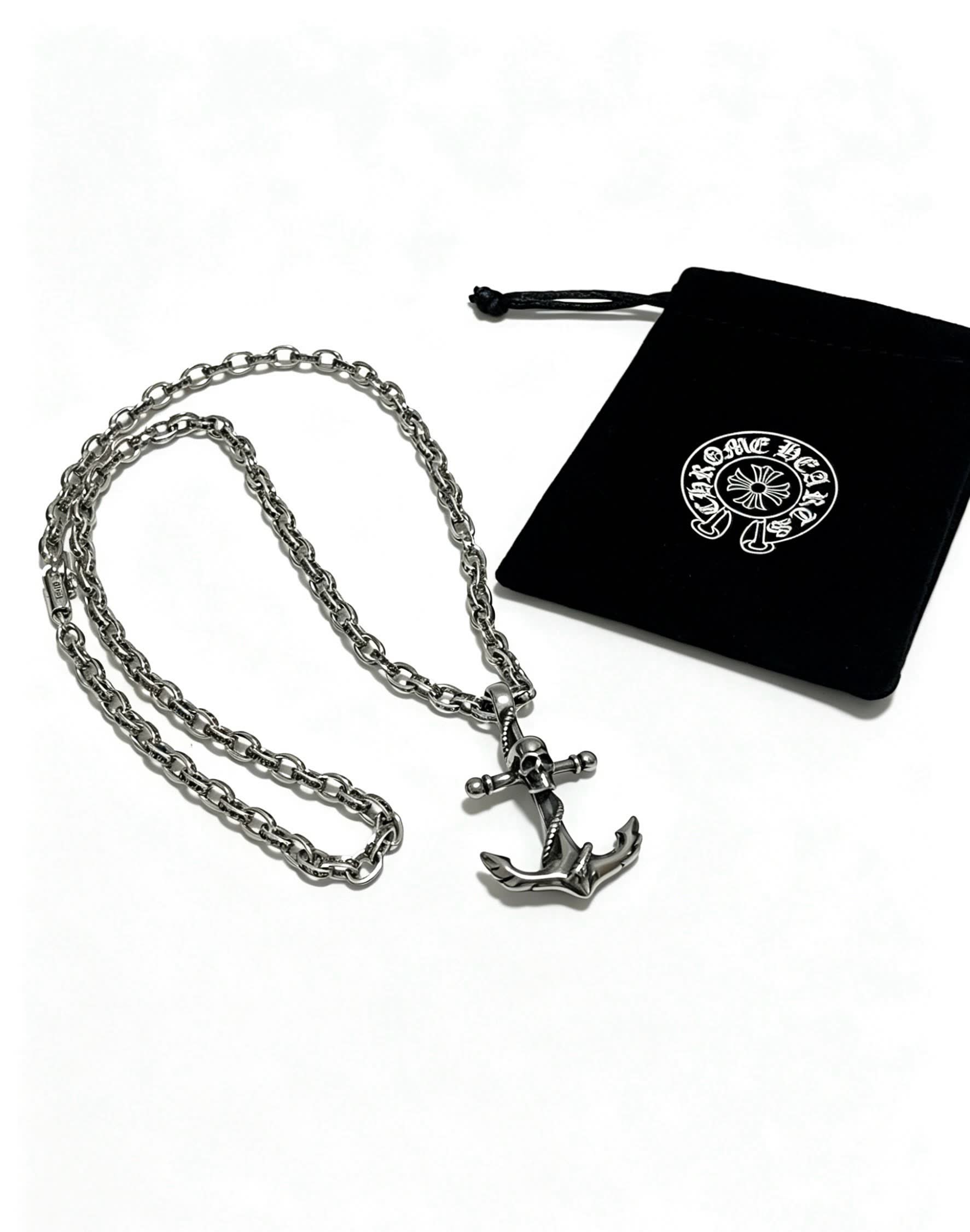 Chrome Hearts Come Bede Anchor Pendant Necklace